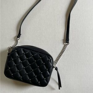 New Rebecca Minkoff Quilted Black small silver studded crossbody